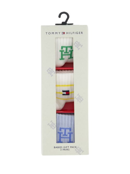 Calzini baby giftbox celetse giallo verde Tommy Hilfiger | 701232851003